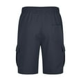 thumbnail image 4 of Jinhomg Casual Cargo Shorts for Men Big and Tall Comfy Elastic Drawstring Waist Work Shorts Relaxed Fit Solid Color Straight Shorts Outdoor Short Pant Navy XL, 4 of 6