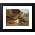thumbnail image 2 of Carl Jutz 24x19 Black Modern Framed Museum Art Print Titled - Dog in the Poultry Yard (1872), 2 of 5