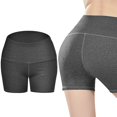 thumbnail image 2 of Pantalón deportivo elástico de cintura alta para mujer, pantalones cortos transpirables para yoga y correr (gris lino XL), 2 of 8