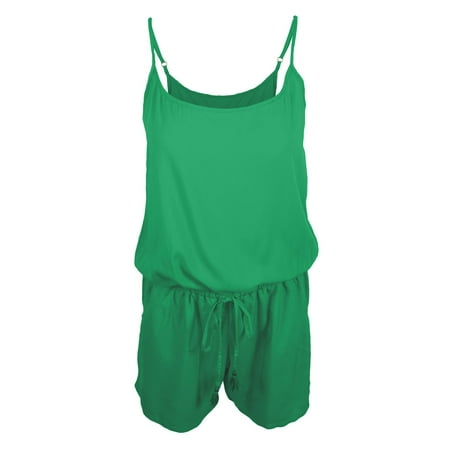 Tommy Bahama Women's Green Spaghetti Straps Blouson Romper