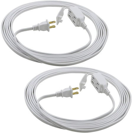 

Clear Power (2-Pack) 16/2 SPT-2 3 Outlet 12 ft Extension Cord White Household Power Cord CP10033X2