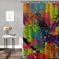 thumbnail image 2 of GOSMITH Shower Curtain Decorative Fun Splashing Splattered Paint Abstract Resembling Element Drop Wet Liquid Modern Red Textures White, 2 of 7