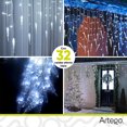 thumbnail image 2 of Luces Serie de Navidad tipo cascada * caída efecto hielo * led 192 cable transparente interior/exterior 8 modos de uso con temporizador Artego Decoración Navideña LED Christmas string icicle lights, 2 of 6