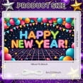 thumbnail image 2 of Colorful Fireworks Happy New Year Banner Golden Clock 2026 New Year Display City Glittering Numbers New Year Eve Backdrop for New Year Celebration 2026 Party Indoor Decoration, 2 of 9