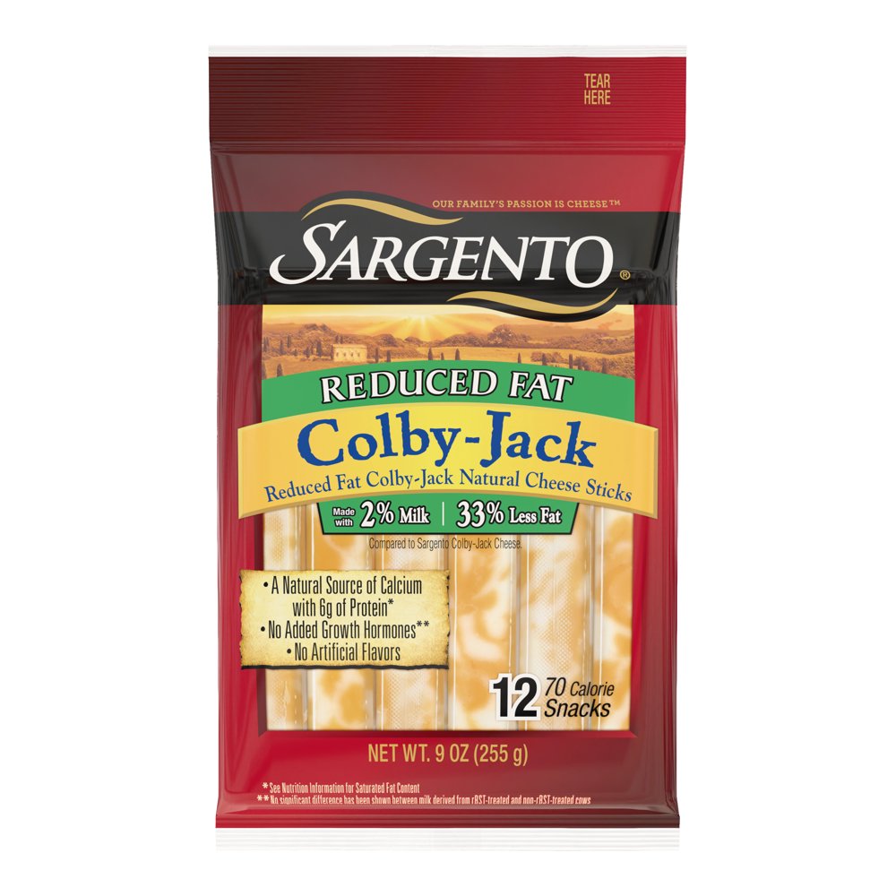 Sargento® Reduced Fat ColbyJack Natural Cheese Snack Sticks, 12Count