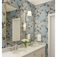 thumbnail image 4 of S4Sassy Removable Nature-Inspired Waterproof Wall Wrap, Plain Finish Wallcover, Bird & Flower Contact Paper For Walls, Cabinets, Dresser, Self Adhesive Vinyl Wallpaper Roll - Blue (25"X360"), 4 of 9