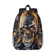 thumbnail image 1 of Lukts Fiery Skull Trio Pattern 15 Inch Student Backpack, Waterproof Laptop Backpack with Adjustable Shoulder Straps, Lightweight Travel, Campus Backpack, Unisex, 1 of 6