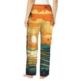 thumbnail image 2 of JUNZAN Tropical Sunset Paradise Women's Pajama Pants Drawstring Comfy Sleep Bottoms with Pockets-, 2 of 7