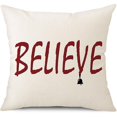 thumbnail image 3 of Fundas de almohada navideñas de 18 x 18, juego de 4 decoraciones navideñas Merry Christmas Believe Santa Clau, 3 of 5