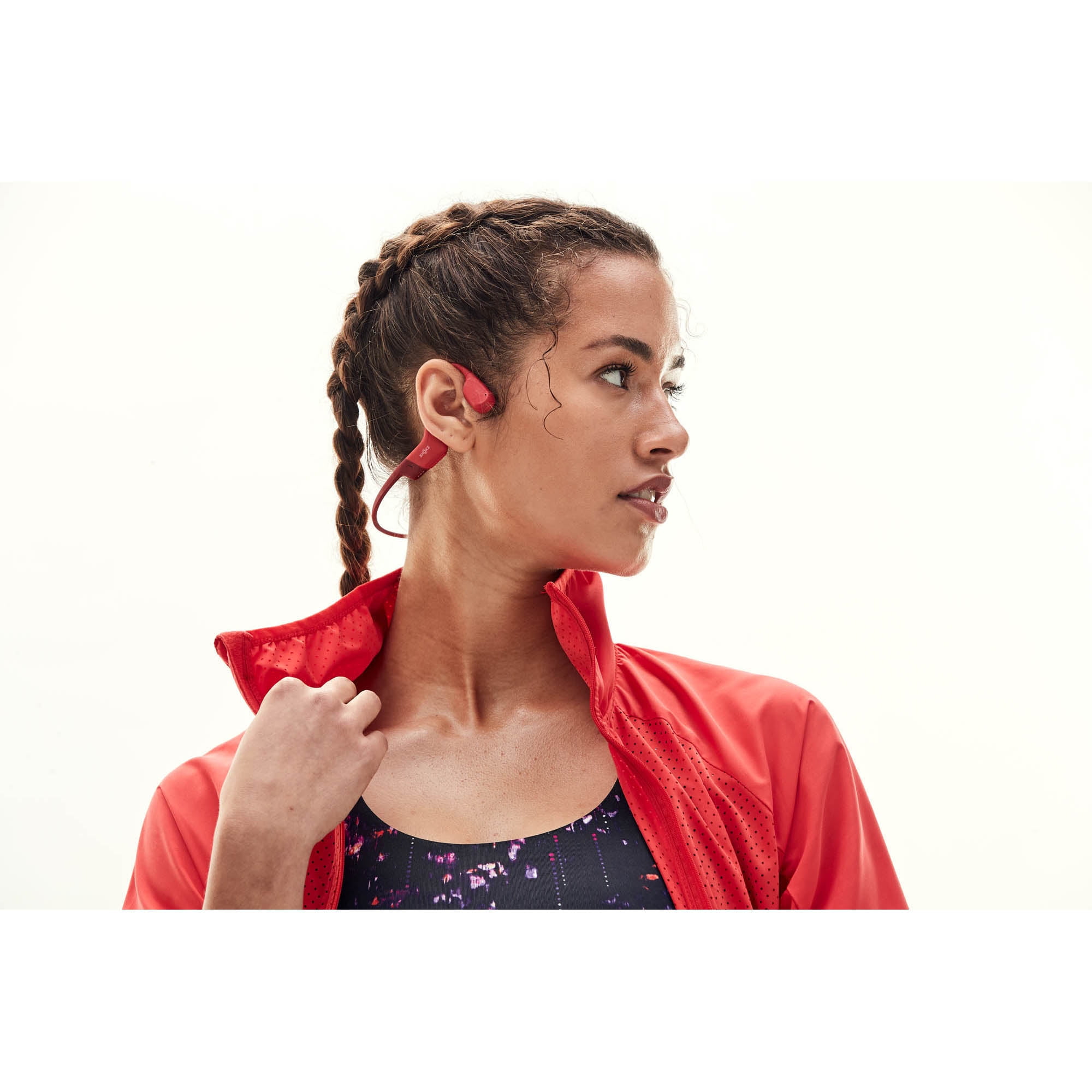 Shokz - OpenRun, Bone Conduction Sports Headphones, Red