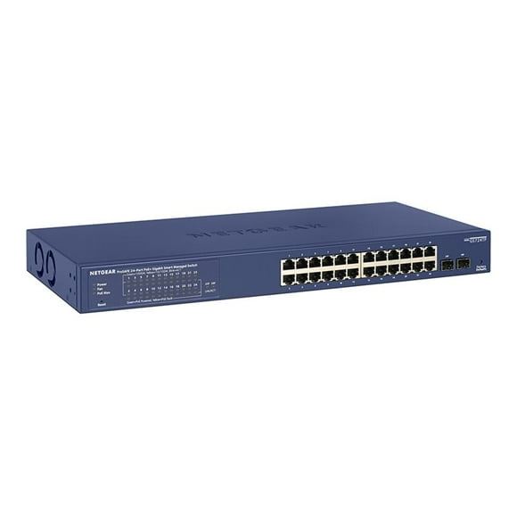NETGEAR Smart GS724TP - Pro - switch - smart - 24 x 10/100/1000 + 2 x Gigabit SFP - desktop, rack-mountable - PoE+ (190 W)