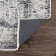 thumbnail image 4 of Hauteloom Carnig Bohemian Vintage Medallion Area Rug - Farmhouse Oriental Carpet for Living Room, Bedroom - Machine Washable- Off White, Dusty Blue, Charcoal - 6'7" x 9', 4 of 11