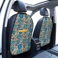 thumbnail image 3 of Pofeuu Vintage Floral Butterflies Print 2 Pack PU Leather Kick Mat Back Seat Protector, Universal Car Seat Back Organizer, Waterproof Backseat Protector For Most Car, 3 of 8