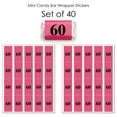 thumbnail image 3 of Big Dot of Happiness Chic 60th Birthday - Pink, Black and Gold - Mini Candy Bar Wrapper Stickers - Birthday Party Small Favors - 40 Count, 3 of 6