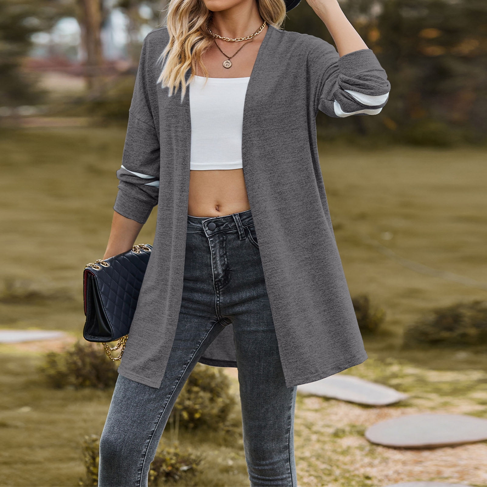 Knitted long jacket best sale