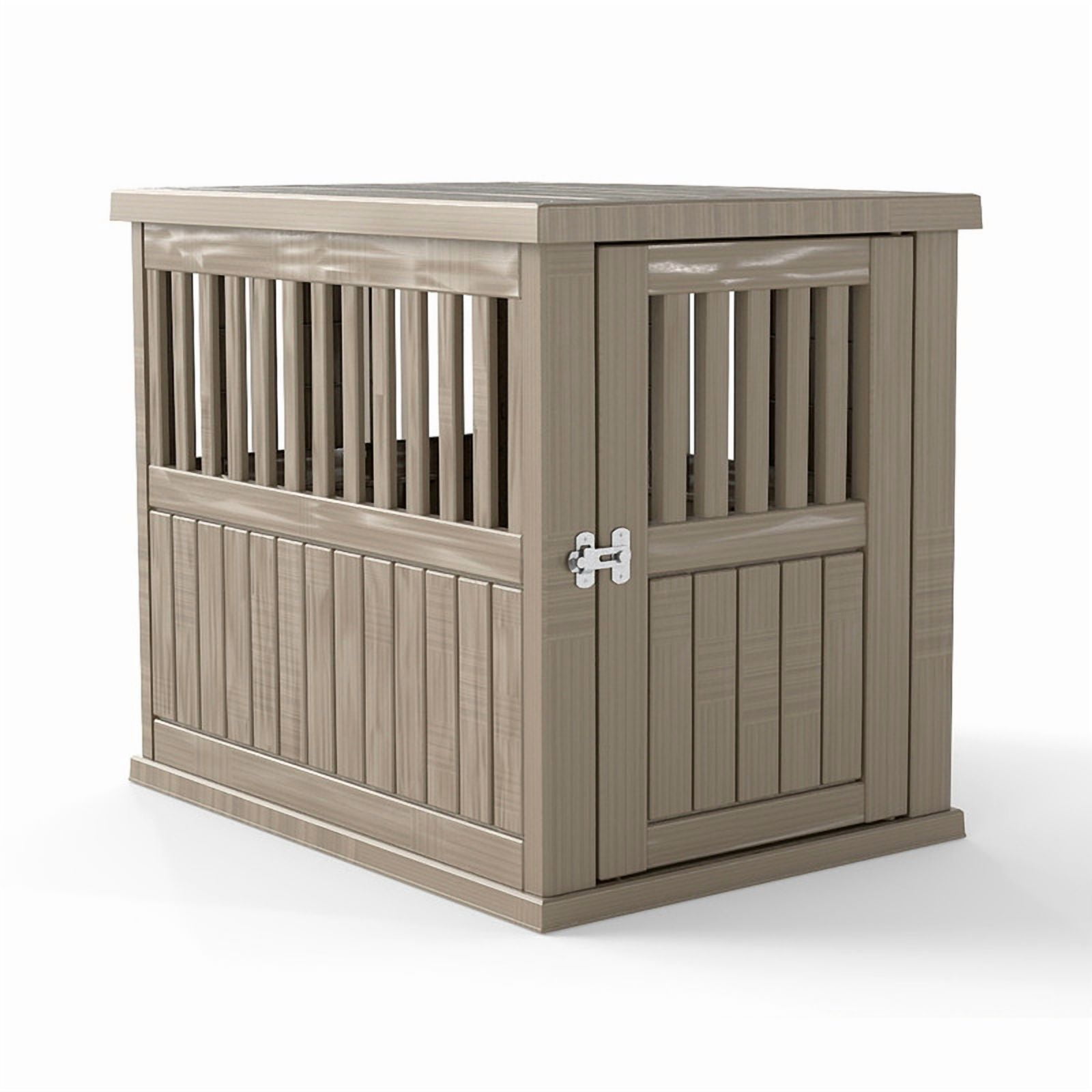 Yardgrace Large Dog Crates for Large Dogs, Indoor Outdoor Weatherproof Resin Dog Kennel with Roof and Elevated Floor (39.4"L x 28.4"W x 32.8"H, Coffee)