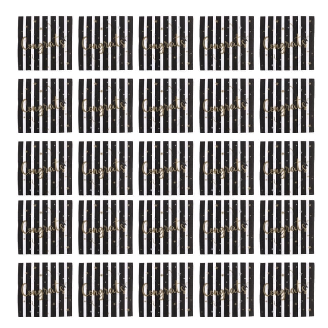 60 servilletas de papel con temática de graduación, diseño creativo, para decoración de fiestas de cumpleaños (negro y dorado)