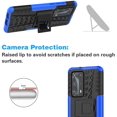 thumbnail image 4 of Phone Case IBAOLE P40 with Tempered Glass Screen Protector Cover and Stand Kickstand Hard Rugged Hybrid Protective Cell Accessories Hawaii P 40 Cases Rubber Silicone Soft TPU Protection Black BlueBlue, 4 of 7