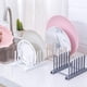 thumbnail image 4 of Escurridor de platos de plástico de 2 piezas para platos, cuencos, tazas, tapas de ollas, tablas de cortar y libros - 6 rejillas, 4 of 5