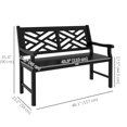thumbnail image 3 of Outsunny Wooden Garden Bench w/ Slatted Seat & Back, Black, 3 of 10