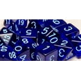 thumbnail image 2 of Set of 7 Large High-Visibility Polyhedral Dice: Translucent Dark Blue with Lt Blue Numbers, 2 of 4
