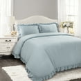 thumbnail image 1 of Lush Decor Lake Blue Reyna Comforter Ruffled 3 Piece Set with Pillow Sham Full Queen Size Bedding, 1 of 4