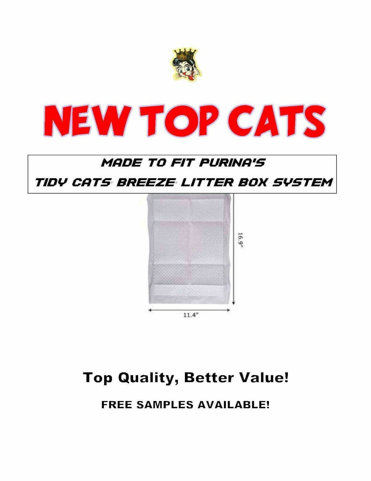 40ct New TOP CAT Replacement Pads for 11 ½ X 17 Litter Box Tidy Cat Free Samples 