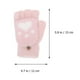 thumbnail image 4 of 1 par de guantes de felpa para niños, guantes cálidos de medio dedo, protectores de manos para exteriores (rosa), 4 of 5