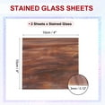 thumbnail image 2 of Uxcell 4 x 4" Stained Glass Sheets 2 Sheets Transparent Art Glass Dark Brown, 2 of 7