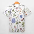 thumbnail image 3 of Spring Green Botanical Colorful Wildflower Men Zipper T-shirt Summer Casual Short Sleeve T-shirt Top, 3 of 7