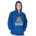 thumbnail image 5 of Not Less You Are Blessed Christian Zip Up Hoodie Men's Women's Brisco Brands X, 5 of 6