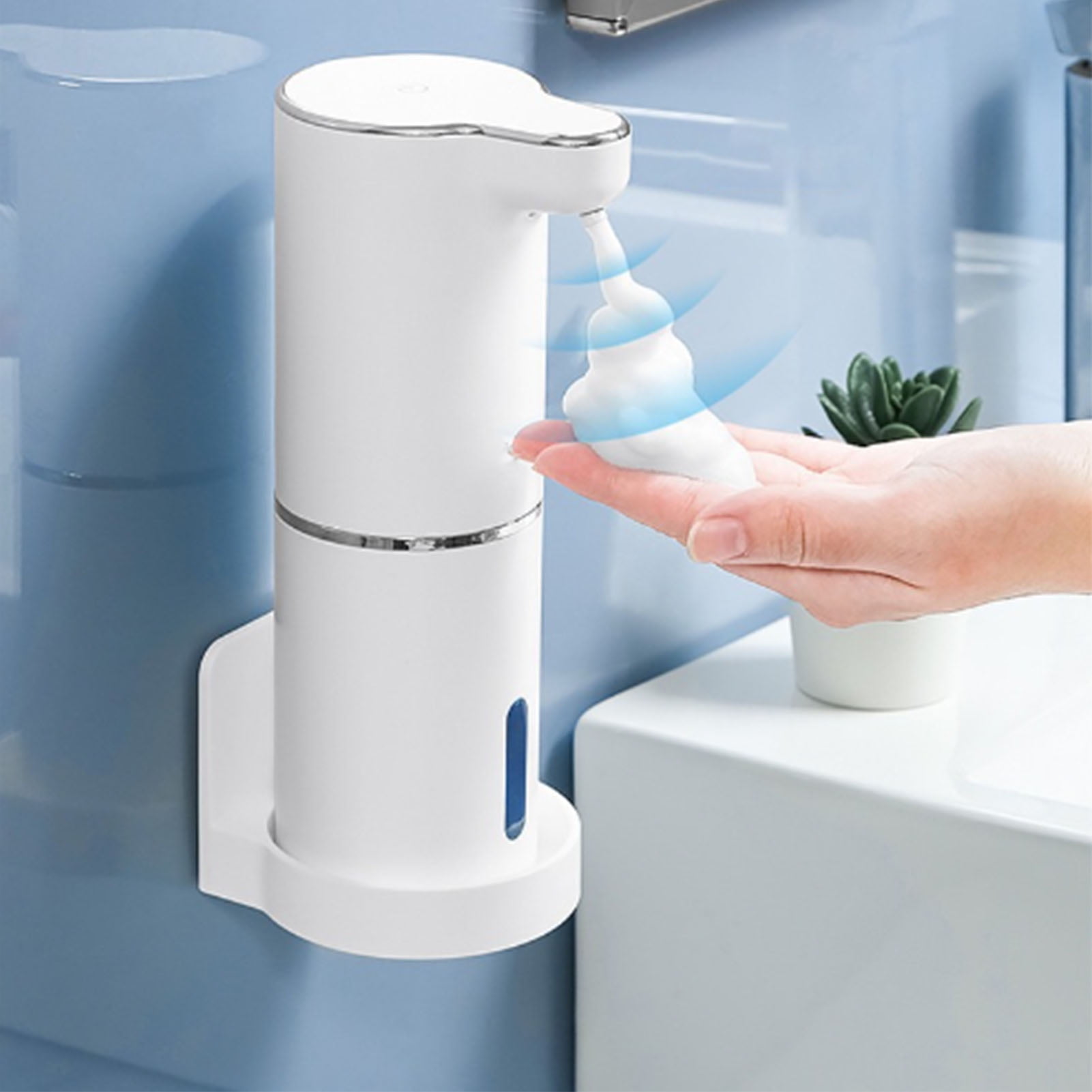 Rupoun Automatic Soap Dispenser 10.14 oz / 300ml Touchless Rechargeable Foaming Soap Dispenser with Infrared Motion Sensor for Kitchen Bathroom Bathroom Accessories Waterproof Smart Hand Washer