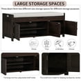 thumbnail image 3 of Bellemave Entryway Storage Bench with Cushion Seating, Shoe Bench with Cabinet and Shelves, Wooden End of Bed Bench for Bedroom/Living Room/Entryway/Foyer/Hallway (Espresso), 3 of 11