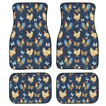 FKELYI 4pcs Car Floor Mat Car Accessories Non-Slip Butterfly Cock Auto Car Floor Mat Clips Heavy Duty Car Carpet Floor Mat Decoration for Most Cars SUVs Van