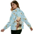 thumbnail image 3 of DISNIMO Otter Daisy Printed Sweatshirts for Women Long Sleeve Outwear V Neck Jackets Zip Up Sweatshirts with Pockets, S, 3 of 7