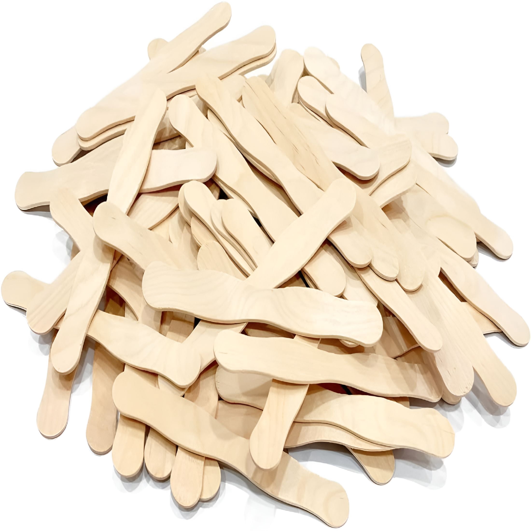 CCOCC 100 Pcs Wooden Fan Handles 8 Inch,Jumbo Craft Sticks for Wedding Programs,Paint Mixing Crafts,Home Art Projects,Classroom Art Supplies