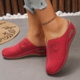 thumbnail image 6 of HomeDM Womens Wedge Sandals Closed Round Toe Comfort Arch Support Slip-On Walking Shoes for Summer Beach, Red Size 9, 6 of 9