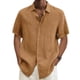 thumbnail image 5 of Cotton Linen Blouse Summer Men Turn Down Collar Short Sleeve Button Loose Blouse Tops Oversized S-5xlM, 5 of 5