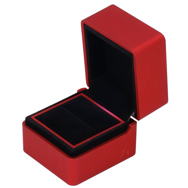 Caja de anillo para propuesta, Caja de anillo de terciopelo Caja de anillo de compromiso LED Caja de anillo de terciopelo Rendimiento lleno de energía