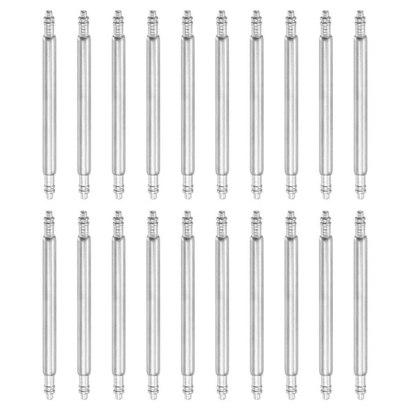 20 piezas de pasadores de resorte de reloj de 24mm y 1.8mm de grosor, pasadores de doble reborde de acero inoxidable para enlace de correas de reloj