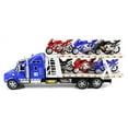 thumbnail image 2 of Tornado Speed Motorcycle Trailer Toy Truck w/ Trailer, 6 Motorcycles (Colors May Vary), 2 of 3