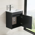 thumbnail image 2 of Walsport 16" Bathroom Vanity Sink Combo for Small Space Wall Mounted Cabinet Set Design White Resin Basin Sink Top Chrome Faucet,Black, 2 of 10