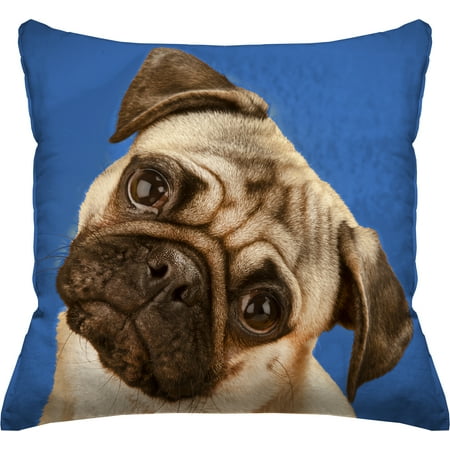 Photo Real Tan Pug Throw Pillow - Walmart.com