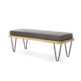 thumbnail image 1 of Christopher Knight Home Elisha Industrial Modern Microfiber Bench, Slate / Matte Black, 1 of 2