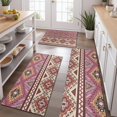 thumbnail image 2 of Pink Boho Tribal Diamonds and Triangles Pattern Kitchen Rugs Sets Of 3,Kitchen Runner Rugs Non Skid Washable,Decorative Kitchen Floor Mats for Kitchen,Sink,Laundry,17"x30"+ 17"x47" + 17"x59", 2 of 6