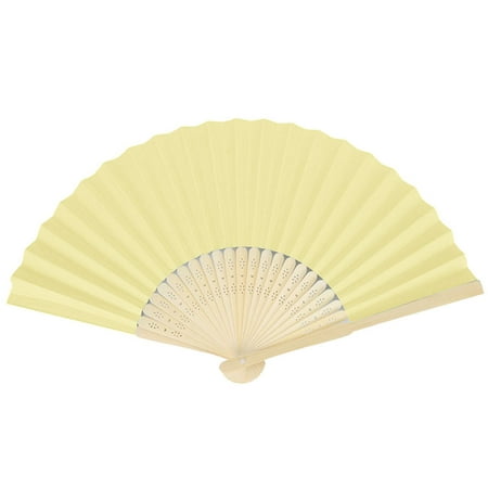

Gwong 2 Pcs Chinese Style Blank Folding Hand Held Bamboo Paper Pocket Fan DIY Craft Gift