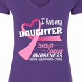 thumbnail image 4 of Inktastic I Love My Daughter Breast Cancer Awareness Hope, Support, Love Women's V-Neck T-Shirt, 4 of 5