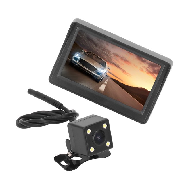 De Visión Trasera del Automóvil, Kit de Monitor de Cámaga de Respaldo Universal de 4.3in Pantalla Nocturna Visión por la Intemperie para Camiones de Remolques RVS