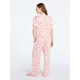 thumbnail image 3 of Joyspun Women's Dreamy Soft Collection Short Sleeve Sleep Top and Open Leg Pants Set, 2-Piece, Sizes XS-3X, 3 of 5