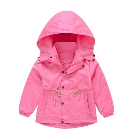 

B91xZ Baby Clothes For Girls Kids Boys Girls Winter Coat With Pocket Hooded Jacket Toddler Zipper Windproof Outwear Toddler Girl 4t Winter Jacket Hot Pink 7-8 Years